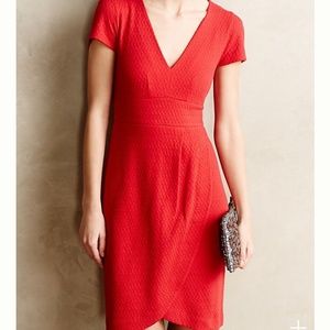 Anthropologie Red Cocktail Dress